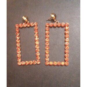 NWOT Orange Rhinestone Fashion Earrings